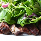Steak salad with micro greens