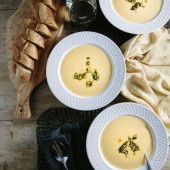 Rutabaga soup with sage and white cheddar